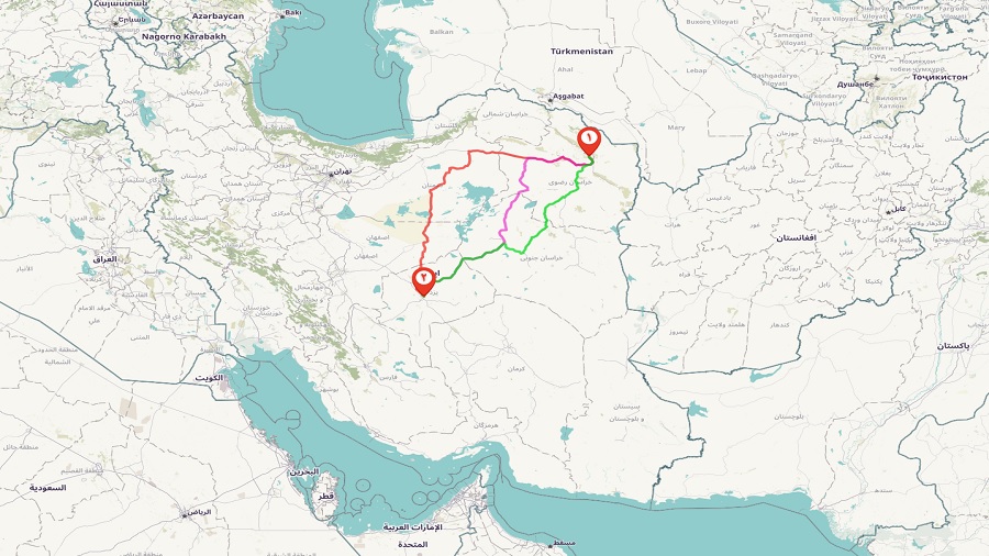 مسیر مشهد به یزد